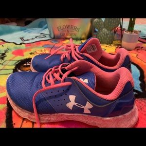Under Armour pink and blue shoes